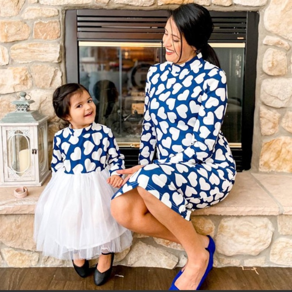 Adorable Blue & White Heart Dresses